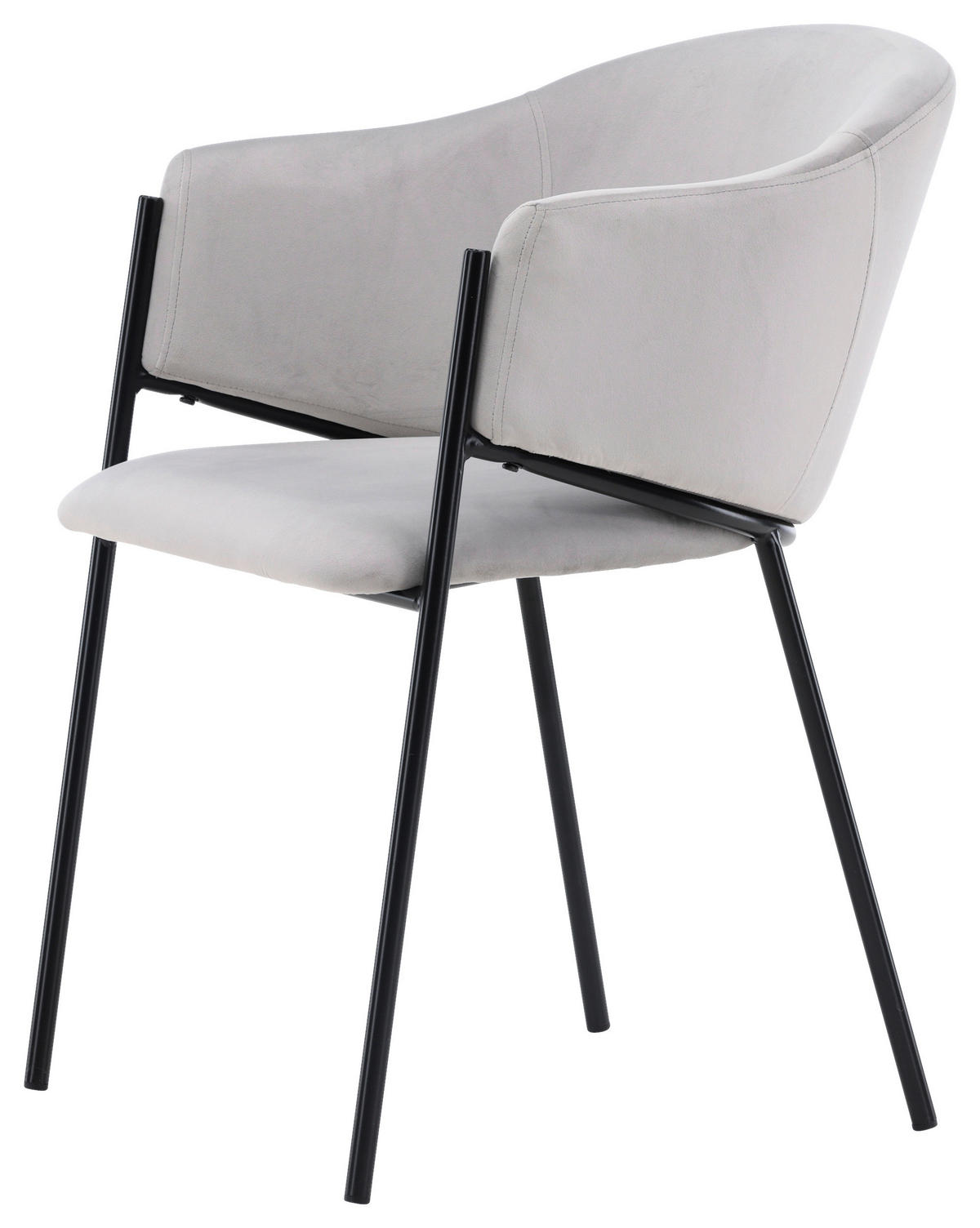 STOLSET 2 styck stål sammet  - ljusgrå/svart, Design, metall/textil (54/80/62cm) - Livetastic