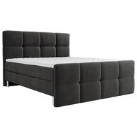 Pat Tip Boxspring Fără Arcuri, 140/200 cm, antracit - culoare crom/antracit, Modern, lemn/metal (140/200cm) - Esposa