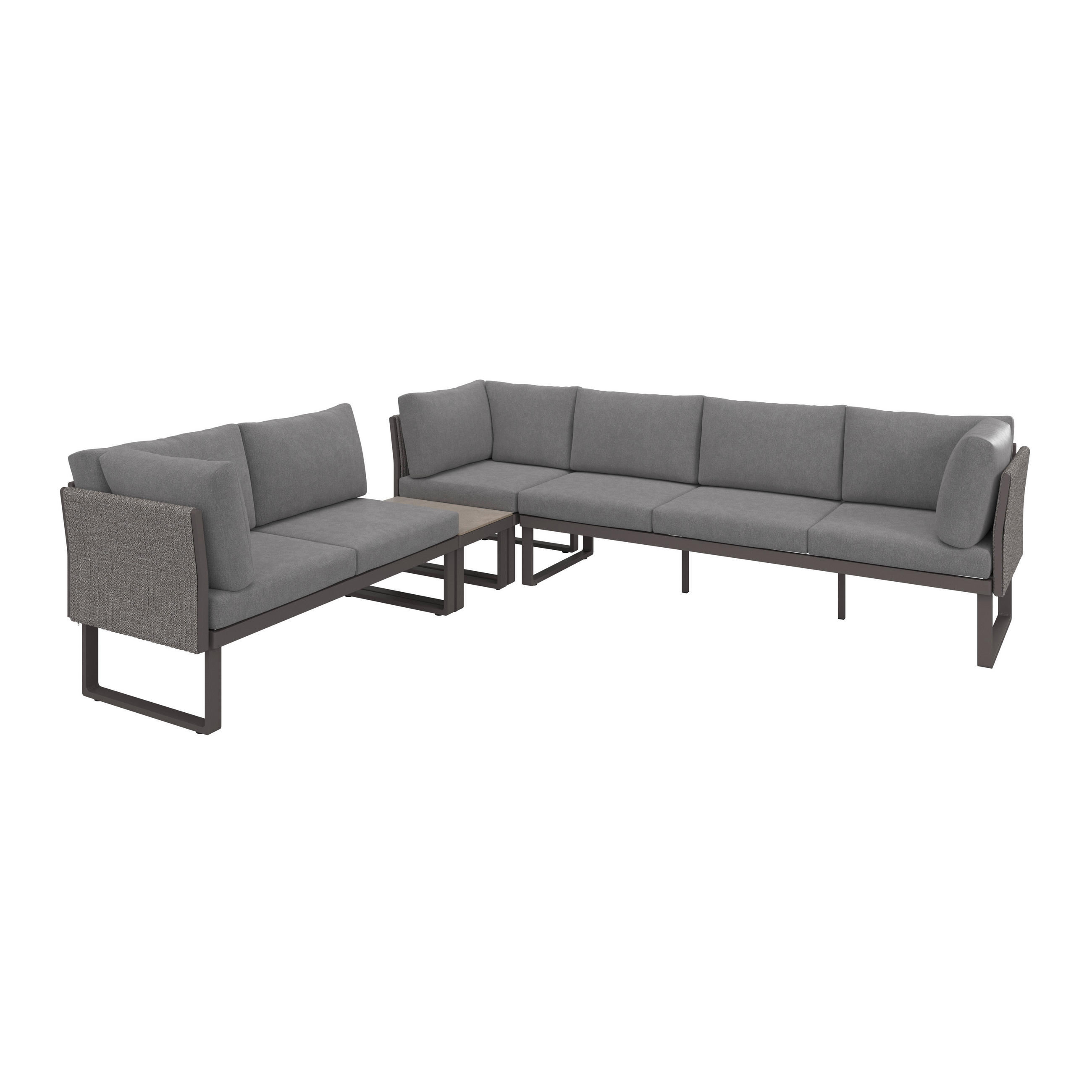 GARTENTISCH Metall, Stein Anthrazit, Dunkelgrau rechteckig - Dunkelgrau/Anthrazit, Design, Stein/Metall (67/43/35cm) - Dieter Knoll