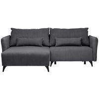 ECKSOFA Graphitfarben Cord  - Schwarz/Graphitfarben, Design, Textil/Metall (175/254cm) - Stylife