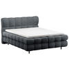 BOXBETT 160/200 cm,  in Anthrazit, gepolstertes Kopfteil, Bettkasten, Topper, H3 + H3 = fest  - Anthrazit/Schwarz, Design, Textil/Metall (160/200cm) - Ti'me
