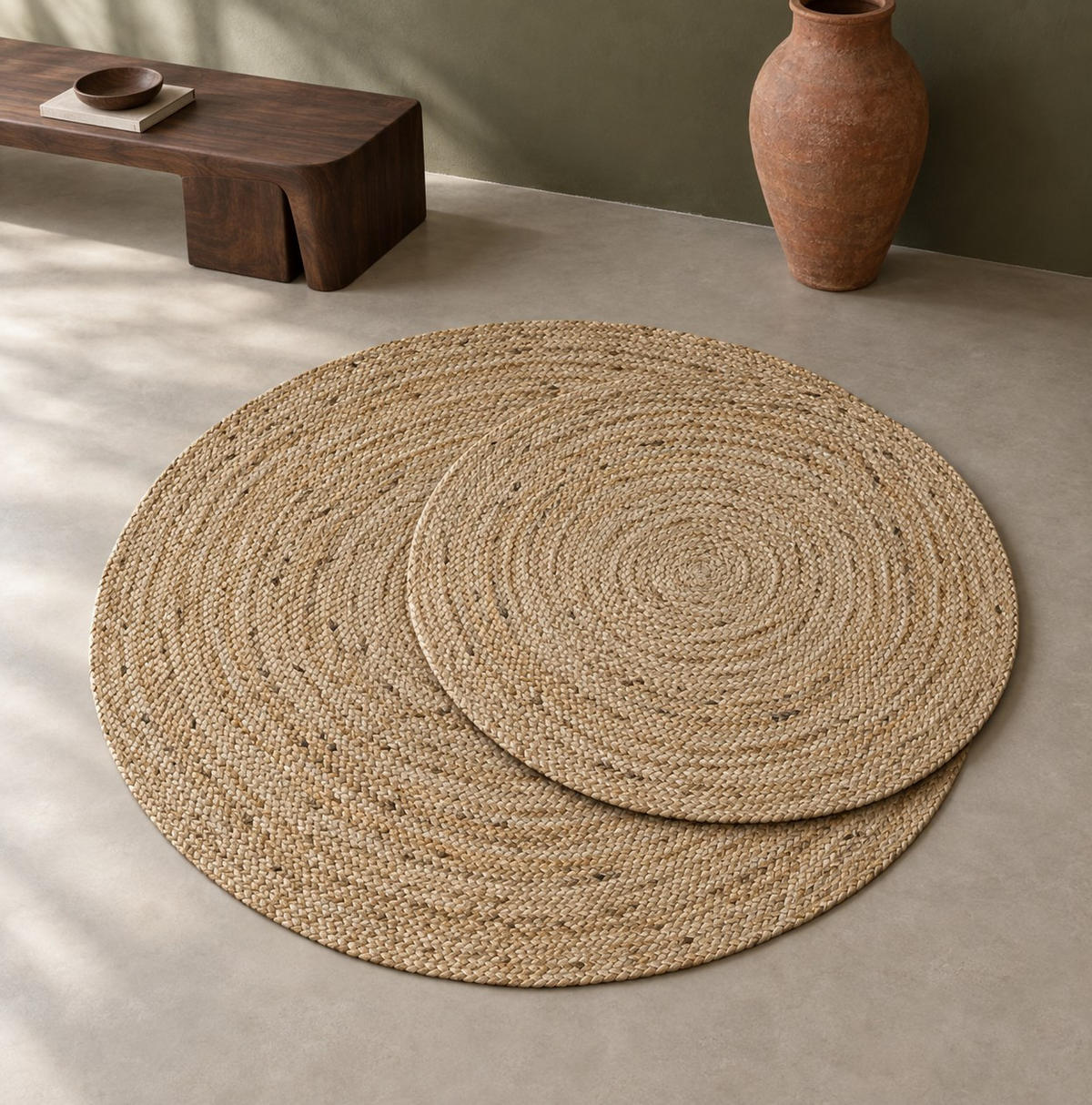 RAVNO TKANI TEPIH  prirodna boja     - prirodna boja, Osnovno, tekstil (150cm) - Linea Natura