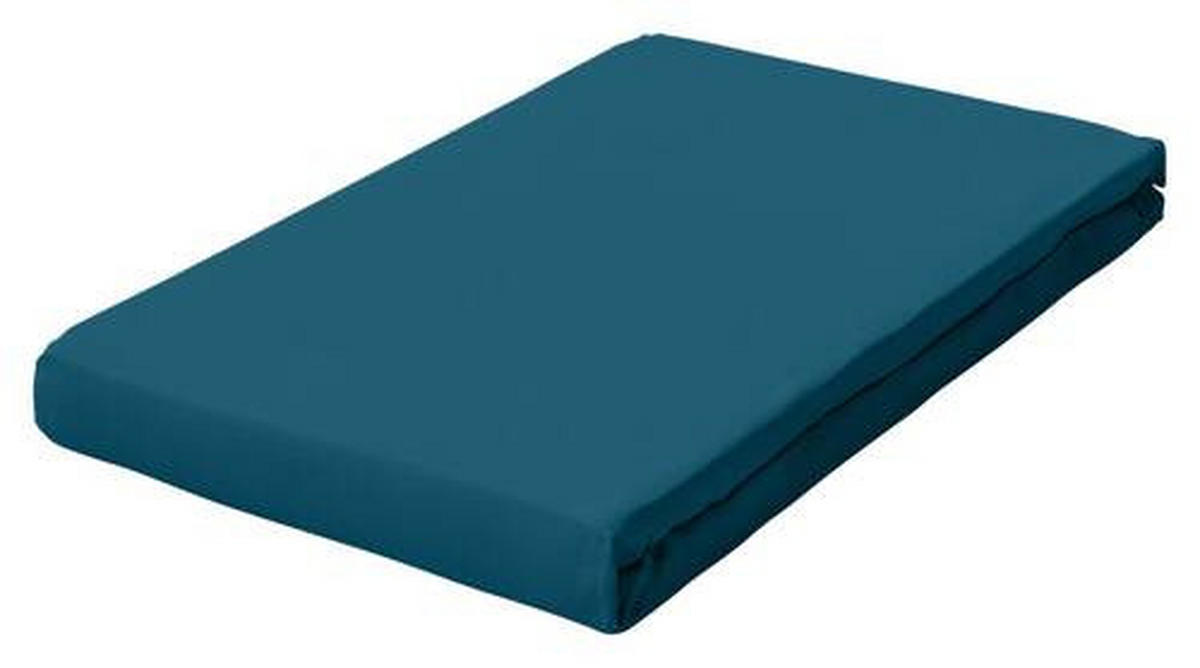 SPANNLEINTUCH 180-200/200-220 cm Jersey  - Petrol, Basics, Textil (180-200/200-220cm) - Schlafgut
