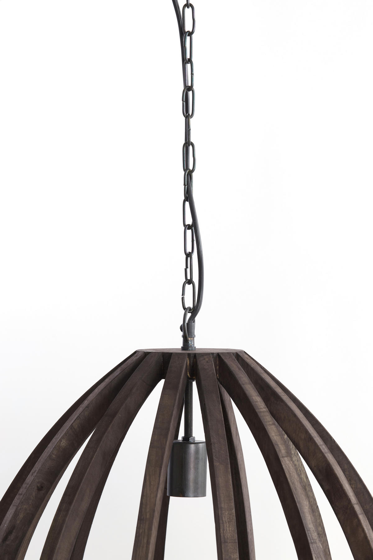 HÄNGELEUCHTE Barsia 40/40/42 cm   - Dunkelbraun/Creme, Design, Holz (40/40/42cm) - Light & Living