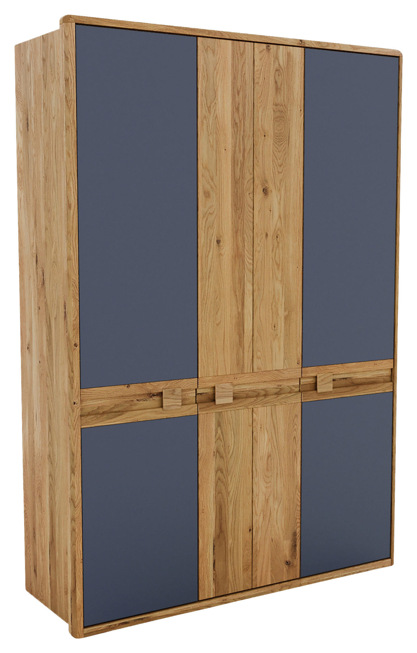 KLEIDERSCHRANK  in Anthrazit, Eiche Artisan, Wildeiche  - Wildeiche/Anthrazit, KONVENTIONELL, Glas/Holz (156,4/225/58cm) - Linea Natura