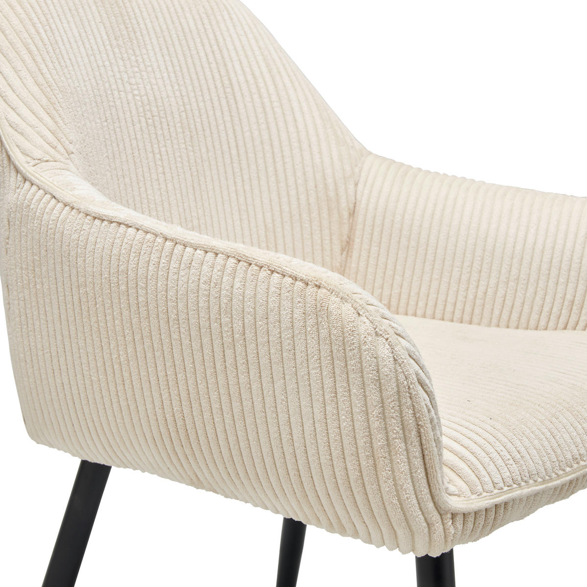 ARMLEHNSTUHL  in Eisen Cord  - Beige/Schwarz, Lifestyle, Textil/Metall (56/83/62cm) - MID.YOU