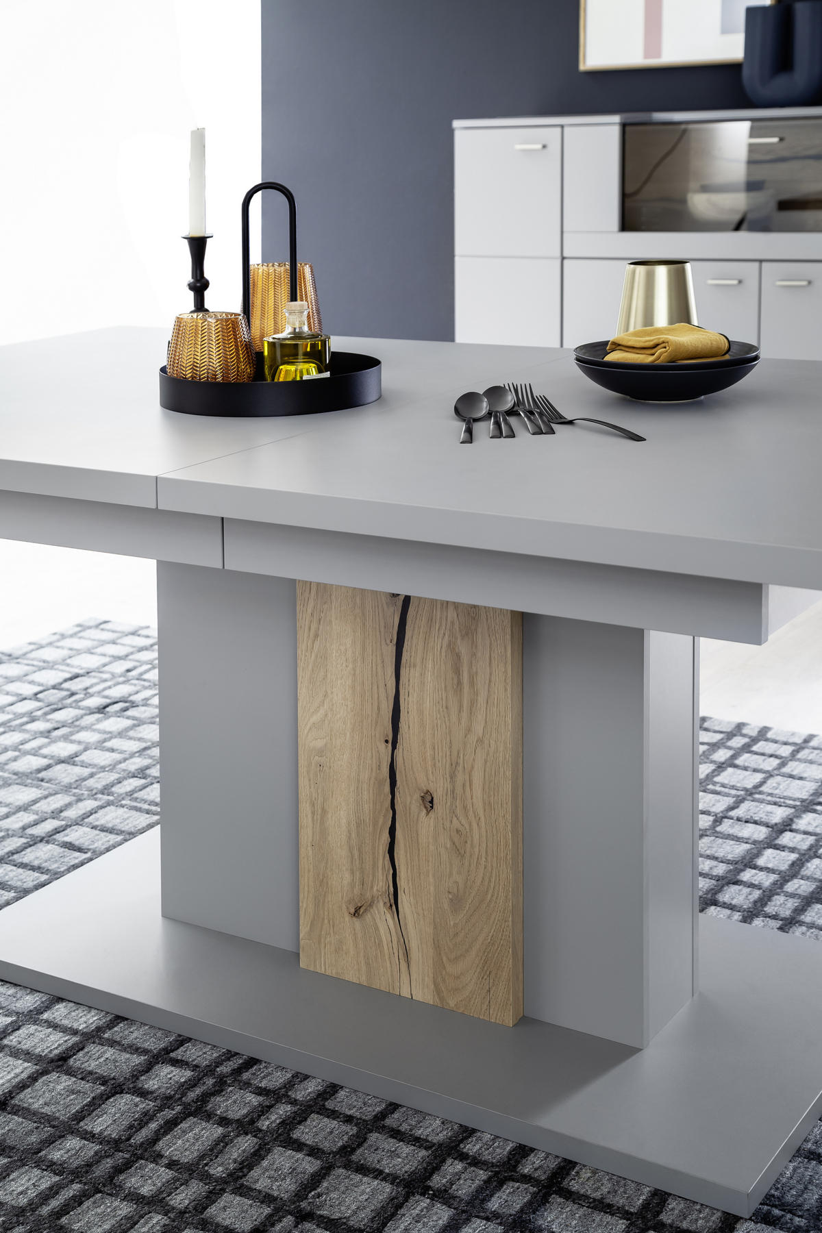 ESSTISCH in Holzwerkstoff 180-280/100/78 cm  - Eichefarben/Grau, Design, Holzwerkstoff (180-280/100/78cm) - MID.YOU