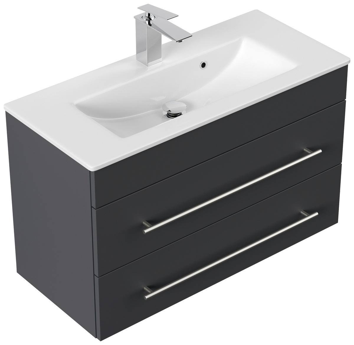 BADEZIMMER  in 80,4 cm  - Silberfarben/Graphitfarben, MODERN, Keramik/Holzwerkstoff (80,4cm) - MID.YOU
