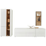 WOHNWAND  in Weiß, Eichefarben  346/205/49 cm  - Eichefarben/Weiß, Design, Glas/Holz (346/205/49cm) - Johann Jakob