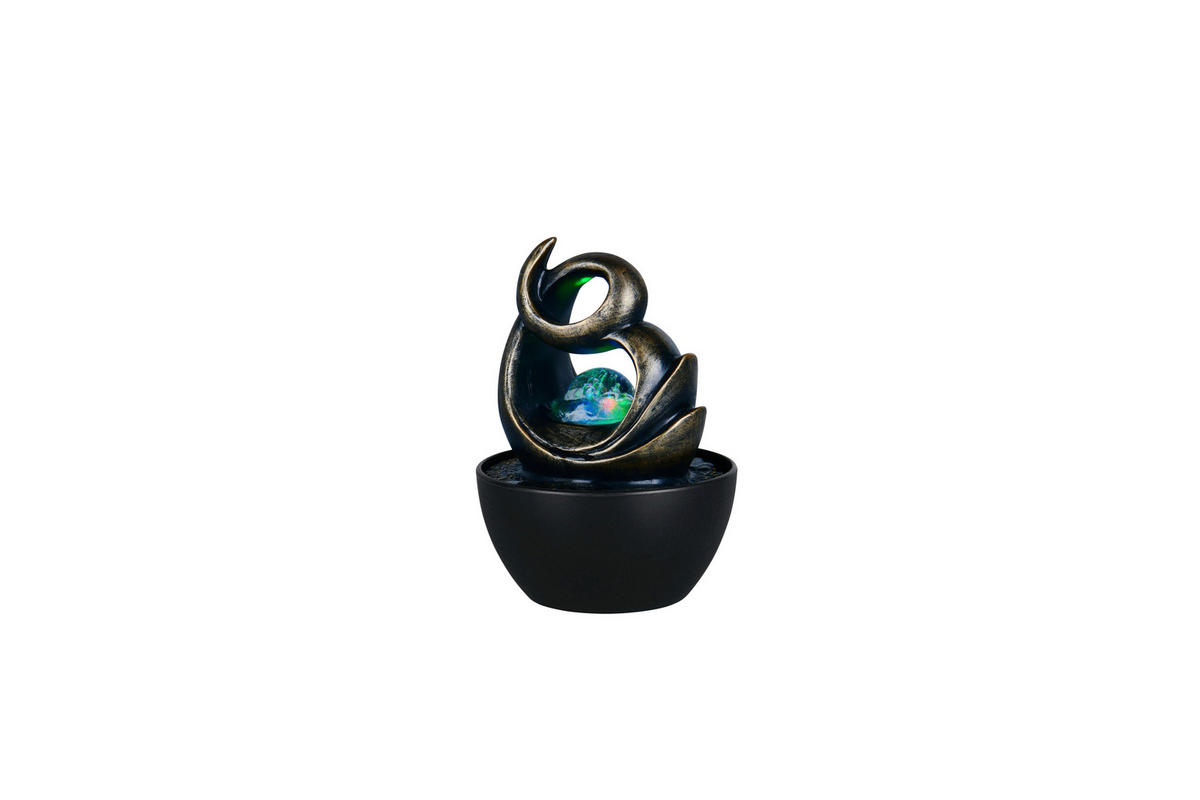 ZIMMERBRUNNEN  - Klar/Schwarz, LIFESTYLE, Glas/Kunststoff (13/19/13cm)