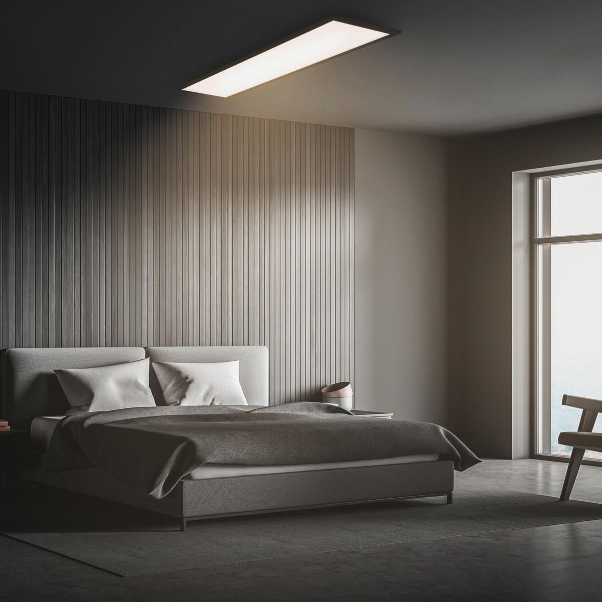 LED-DECKENLEUCHTE 100/25/6 cm   - Schwarz, Design, Kunststoff (100/25/6cm)