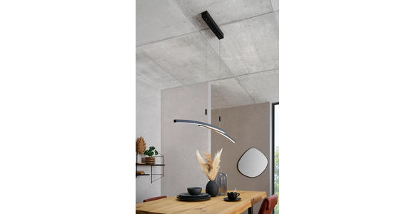 LED-HÄNGELEUCHTE 130/6,5/155 cm   - Schwarz, Basics, Holz/Metall (130/6,5/155cm) - Dieter Knoll