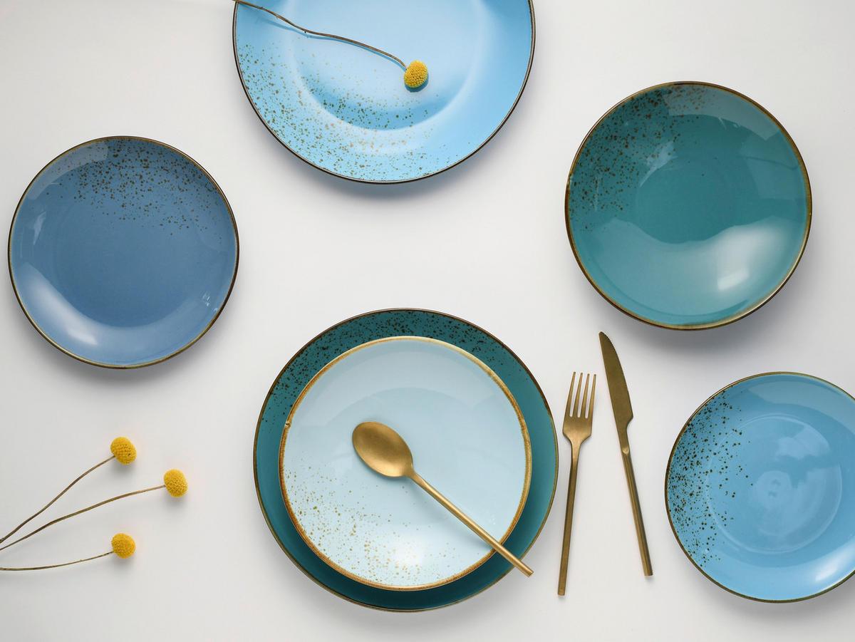 DESSERTTELLERSET 6-teilig  - Hellblau, Trend, Keramik (21cm) - Creatable