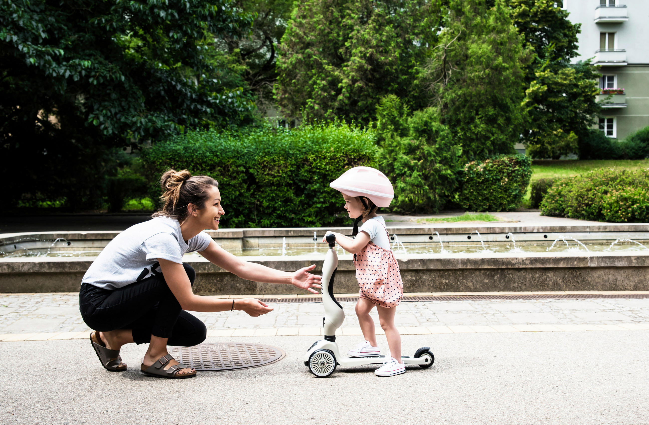 2IN1-KINDERSCOOTER Highwaykick 1 - Hellgrau, Trend, Kunststoff/Metall (24/37/55cm) - Scoot and Ride