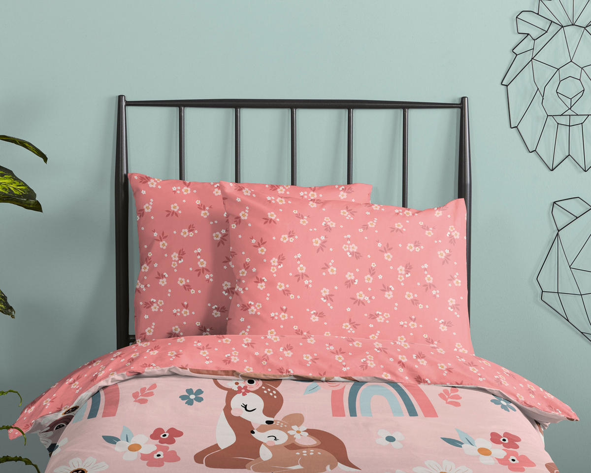 KINDERBETTWÄSCHE 140/200 cm  - Hellrosa/Rosa, Trend, Textil (140/200cm)