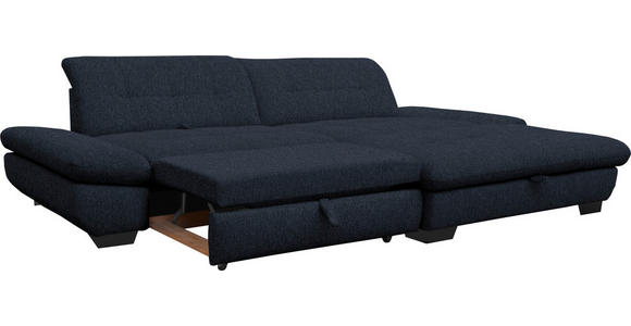 ECKSOFA in Mikrofaser Dunkelgrau  - Dunkelgrau/Schwarz, Design, Textil/Metall (290/198cm) - Xora