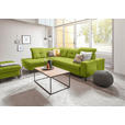 ECKSOFA in Chenille Limette  240/308 cm  - Limette/Schwarz, Design, Textil/Metall (240/308cm) - Xora