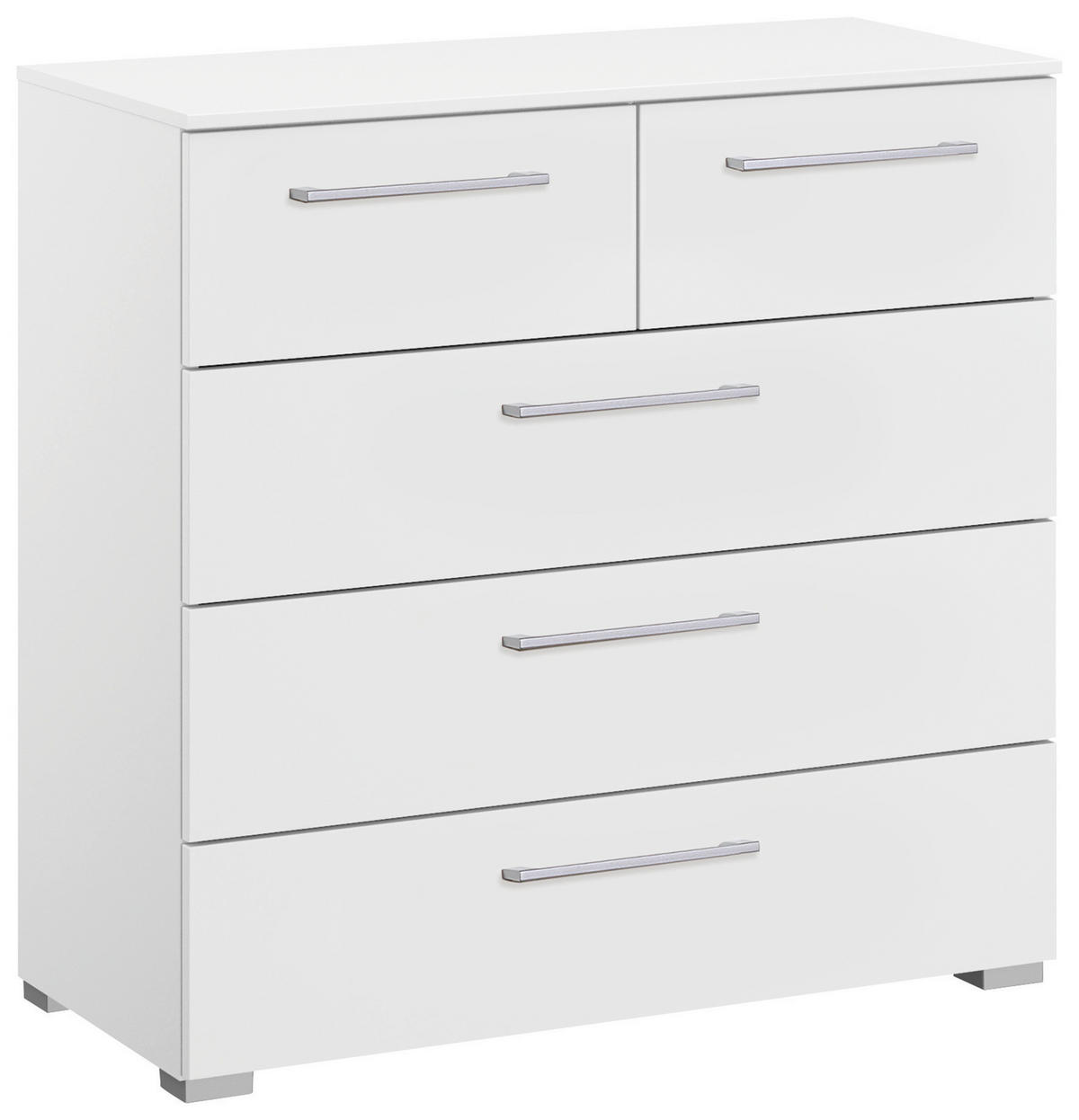 KOMMODE 80/81/42 cm Weiss  - Weiss/Silberfarben, Design, Holzwerkstoff/Kunststoff (80/81/42cm) - Novel