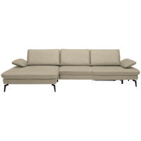 ECKSOFA in Echtleder Naturfarben  157/325 cm  - Schwarz/Naturfarben, Design, Leder/Metall (157/325cm) - Dieter Knoll