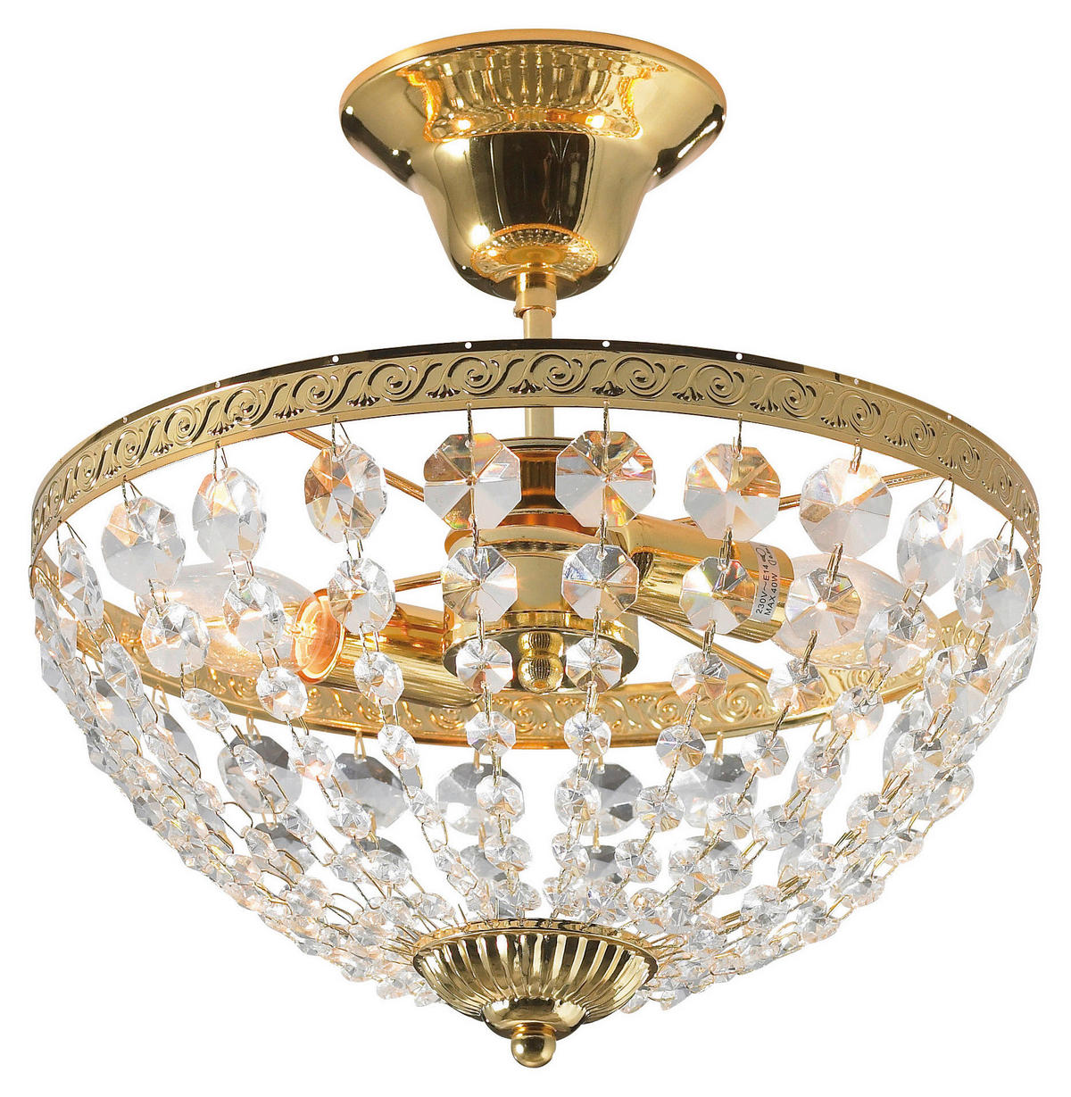 DECKENLEUCHTE HANASKOG 30/30/30 cm   - Transparent/Goldfarben, Basics (30/30/30cm) - Markslöjd