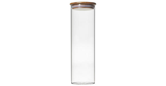 VORRATSDOSE 2 L - Klar/Hellbraun, Design, Glas/Holz (9,5/31cm) - Homeware