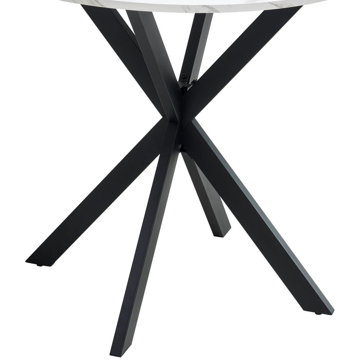 ESSTISCH in Metall, Holzwerkstoff 80/80/75 cm  - Schwarz/Weiß, MODERN, Holzwerkstoff/Metall (80/80/75cm) - MID.YOU