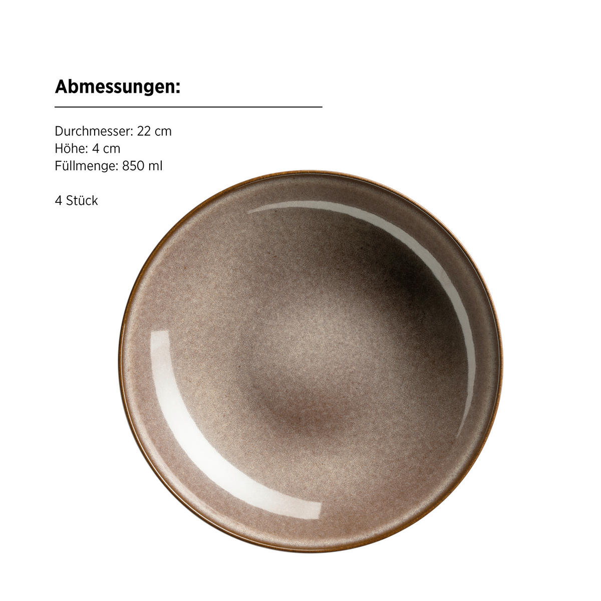 TAFELSERVICE SMOKY'S 8-teilig  - Braun, Basics, Keramik - Mäser