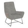 SESSEL in Flachgewebe Hellgrau  - Hellgrau/Schwarz, Design, Textil/Metall (82/102/81cm) - Pure Home Lifestyle