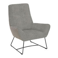 SESSEL in Flachgewebe Hellgrau  - Hellgrau/Schwarz, Design, Textil/Metall (82/102/81cm) - Pure Home Lifestyle
