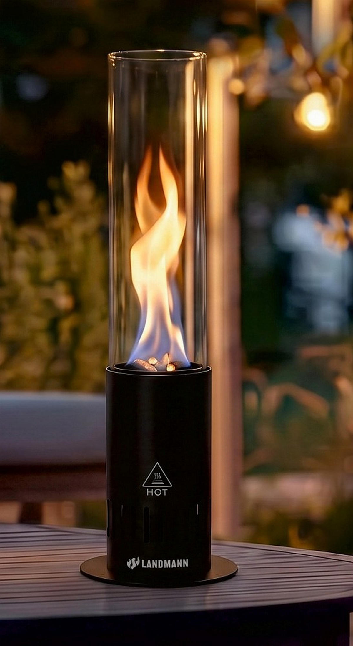 FEUERSTELLE  - Schwarz, Basics, Glas/Metall (10,8/53cm) - Landmann