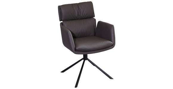 ARMLEHNSTUHL  in Eisen Mikrofaser  - Schwarz/Grau, Design, Textil/Metall (60/92/67cm) - Novel