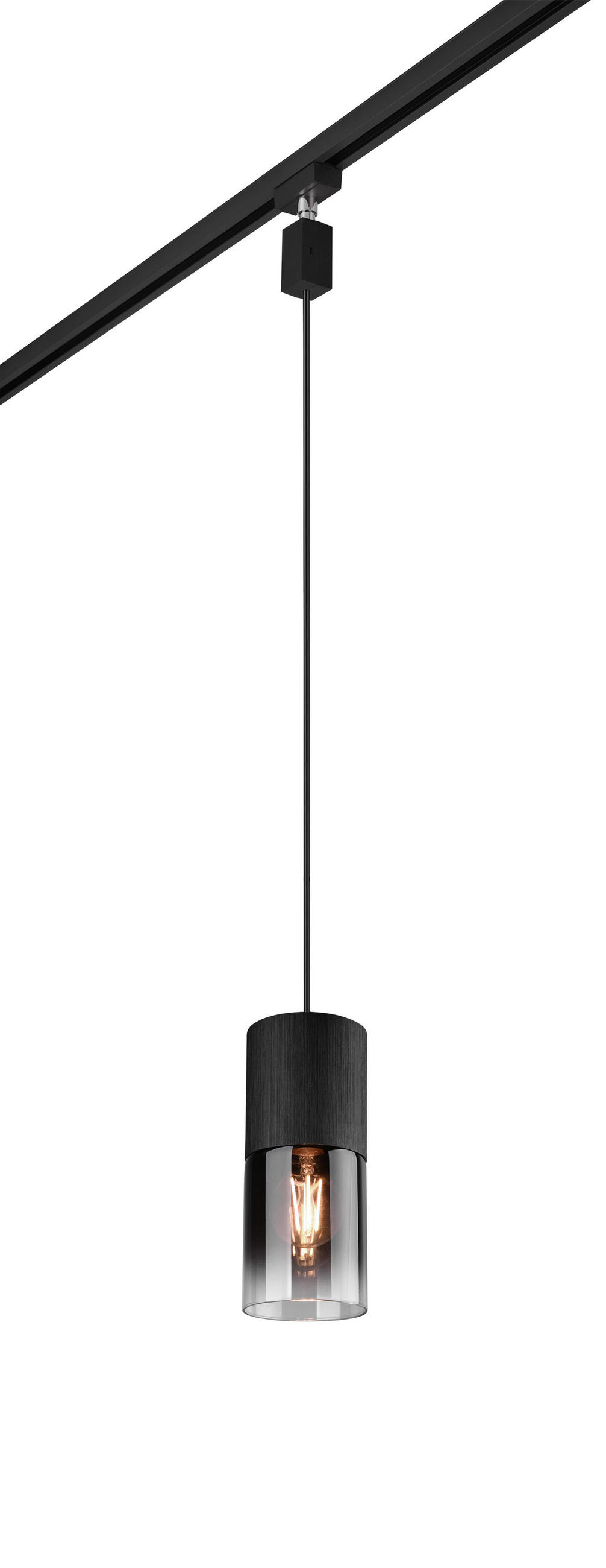 SCHIENENSYSTEM-HÄNGELEUCHTE - Schwarz/Grau, Konventionell, Glas/Metall (10/180cm) - Trio Leuchten