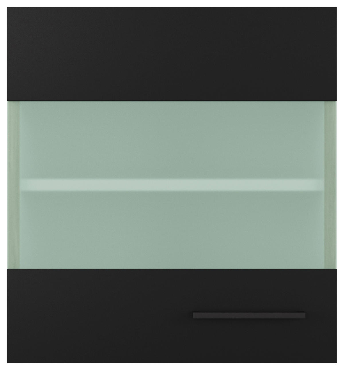 KÜCHENOBERSCHRANK 50/54,8/32 cm  in Schwarz, Eichefarben, Klar  - Klar/Eichefarben, KONVENTIONELL, Holzwerkstoff/Metall (50/54,8/32cm) - FlexWell