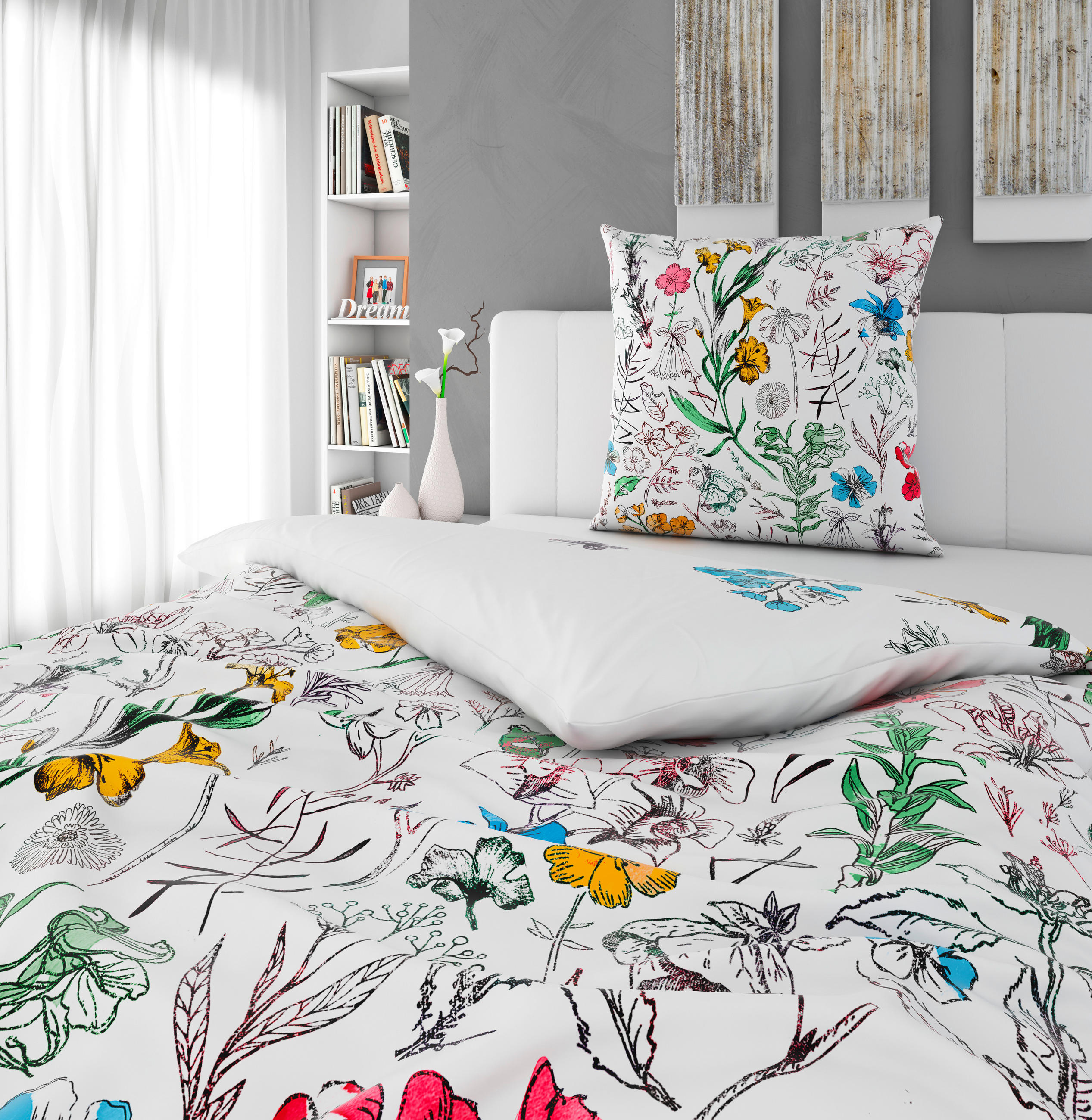 BETTWÄSCHE Lily Garden Satin 135/200 cm  - Multicolor, KONVENTIONELL, Textil (135/200cm) - Bio:Vio