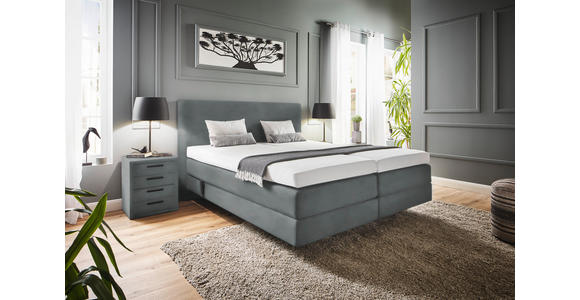 BOXSPRINGBETT 180/200 cm  in Anthrazit  - Anthrazit, KONVENTIONELL, Holz/Textil (180/200cm) - Dieter Knoll