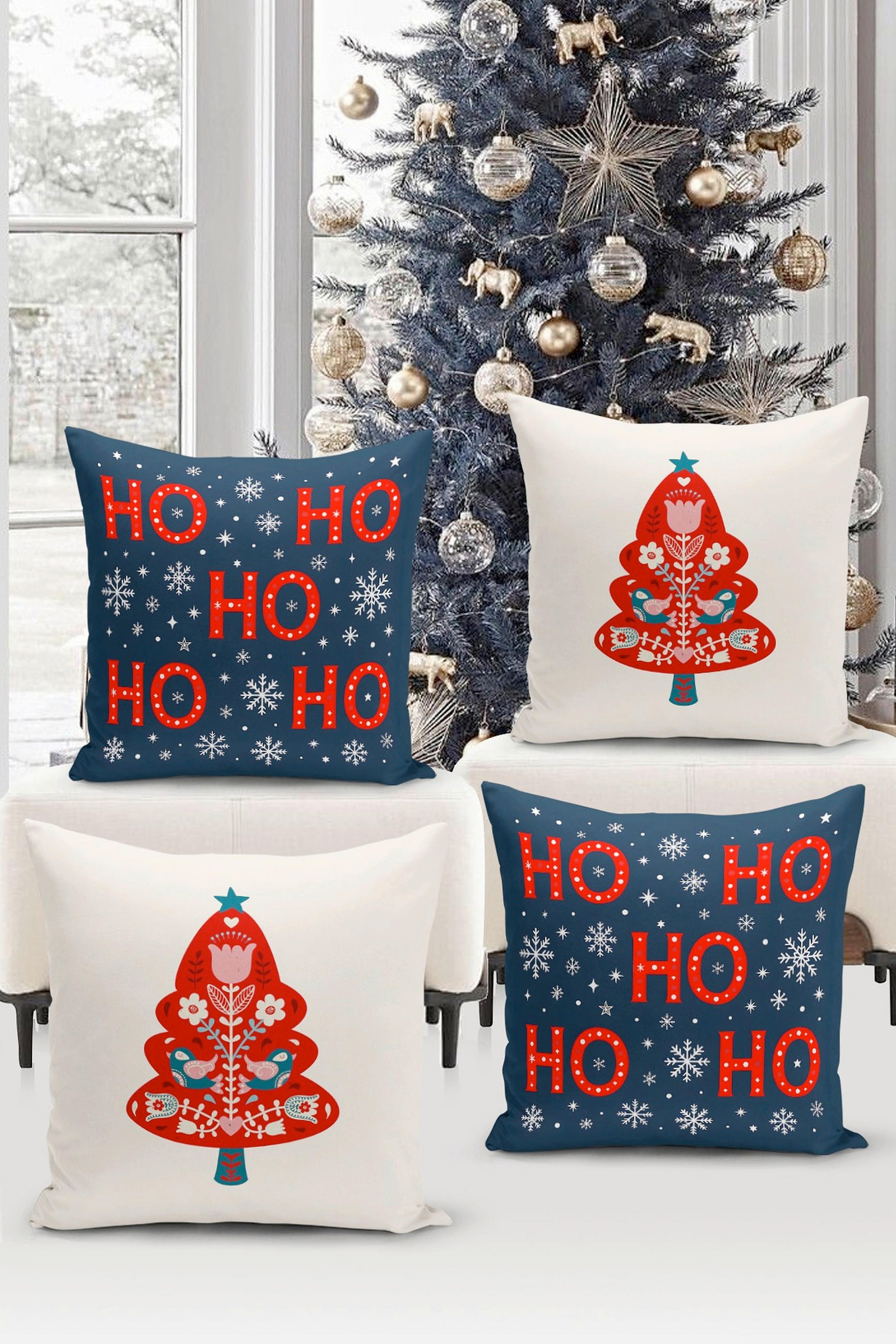 KISSENBEZUG-SET Artfchrst4-90 43/43 cm  - Multicolor, Basics, Textil (43/43cm) - X-Mas