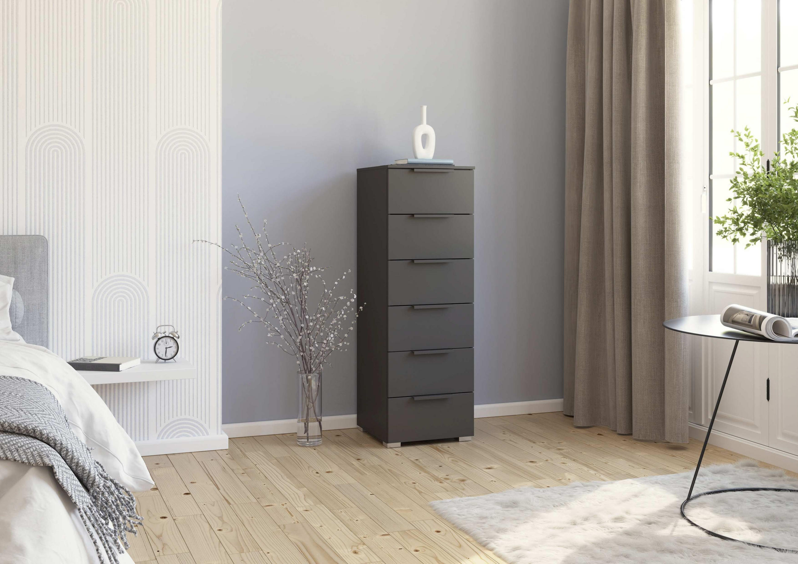 KOMMODE 40/119/42 cm  in Graphitfarben  - Graphitfarben/Alufarben, Trend, Holzwerkstoff/Metall (40/119/42cm) - Novel