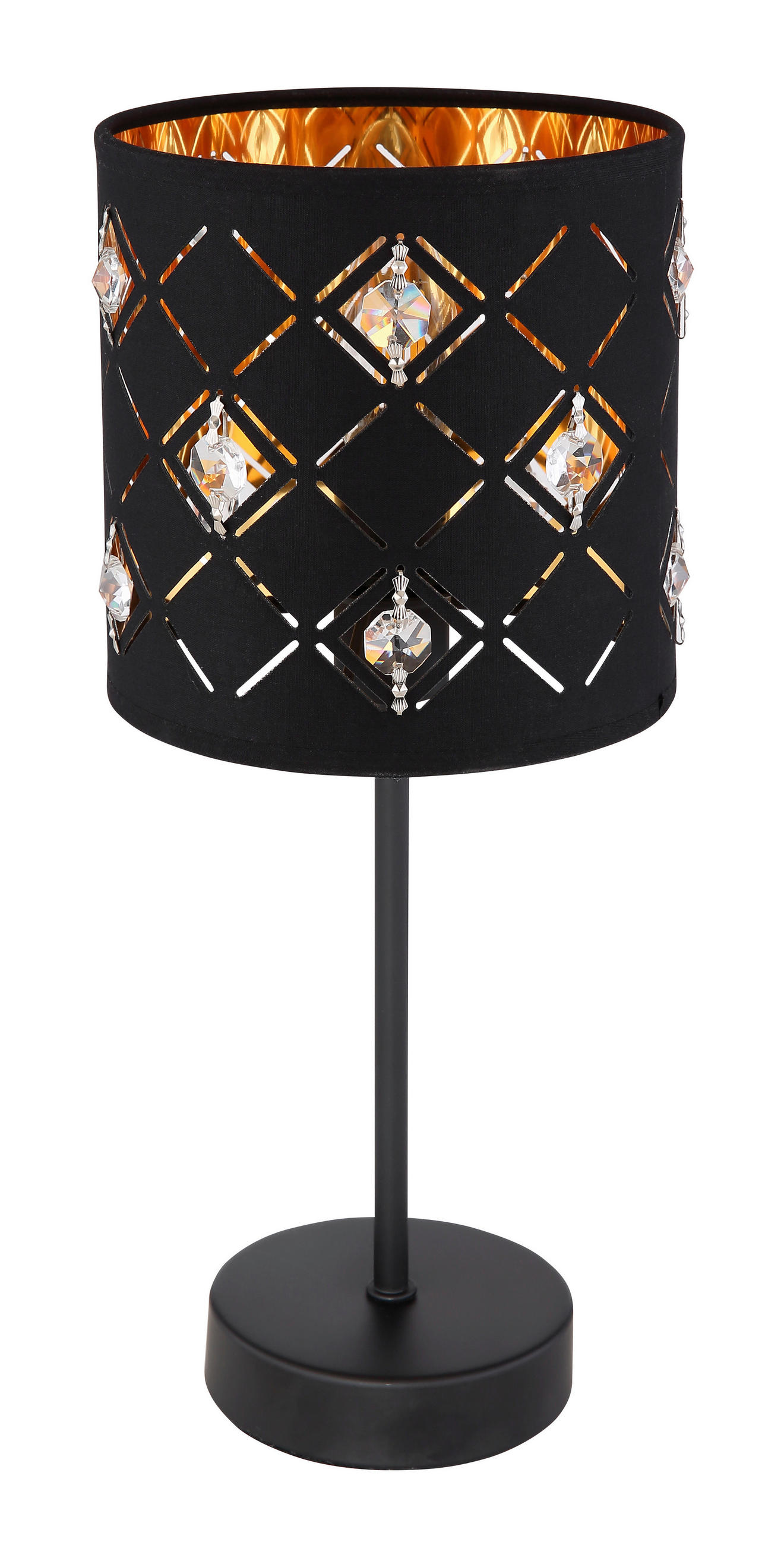 Veioză - străveziu/auriu, Design, plastic/metal (15/35cm)