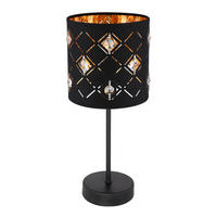 Veioză - străveziu/auriu, Design, plastic/metal (15/35cm)