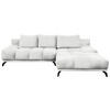 ECKSOFA Ecru Chenille  - Ecru/Schwarz, MODERN, Textil/Metall (290/182cm) - Hom`in