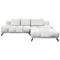 ECKSOFA in Chenille Ecru  - Ecru/Schwarz, Modern, Textil/Metall (290/182cm) - Hom`in