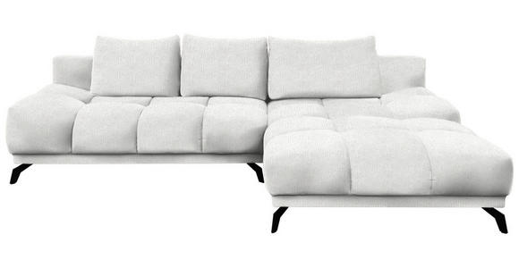 ECKSOFA in Chenille Ecru  - Ecru/Schwarz, MODERN, Textil/Metall (290/182cm) - Hom`in