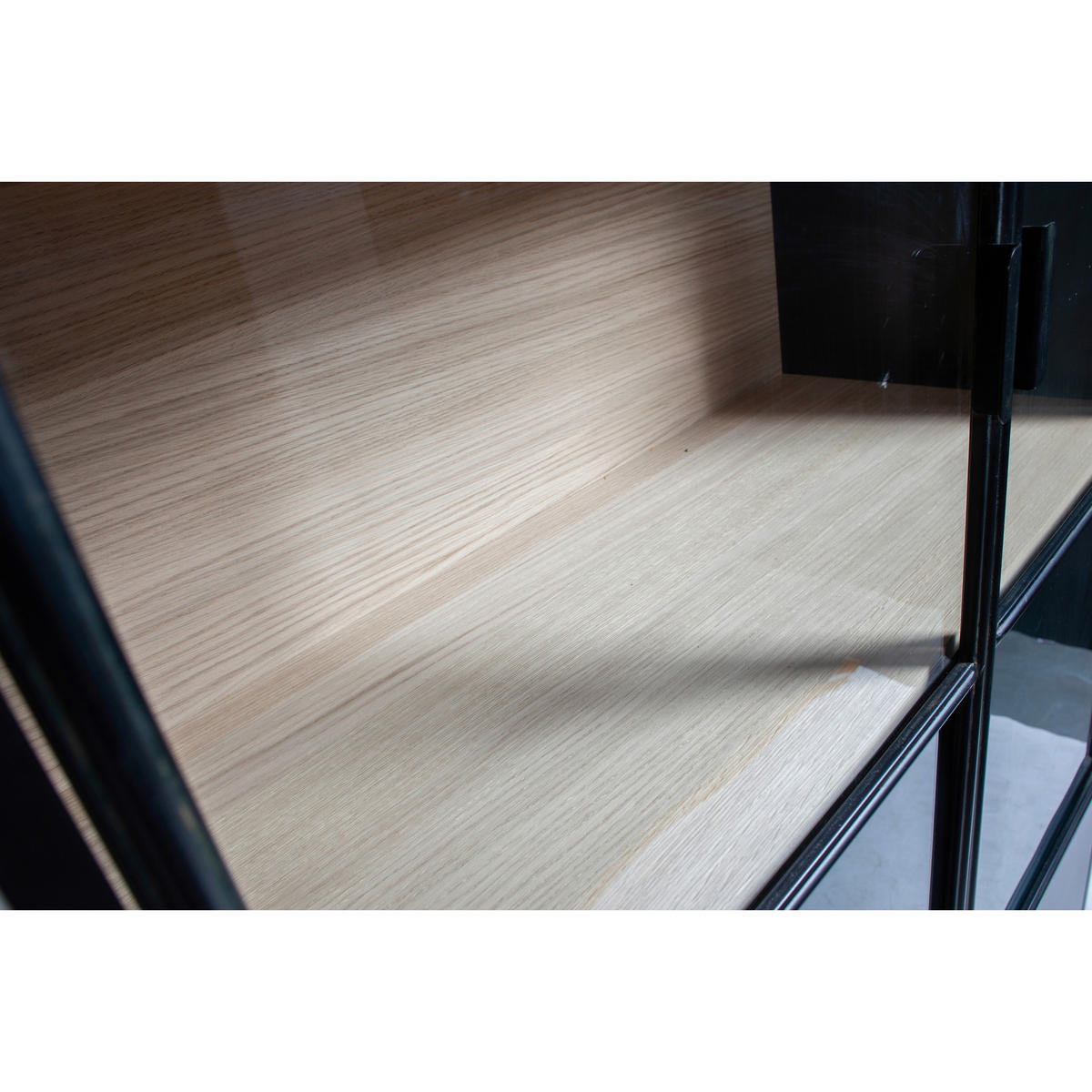 VITRINE in Kiefer Schwarz  - Schwarz, Design, Glas/Holz (100/200/40cm) - Livetastic