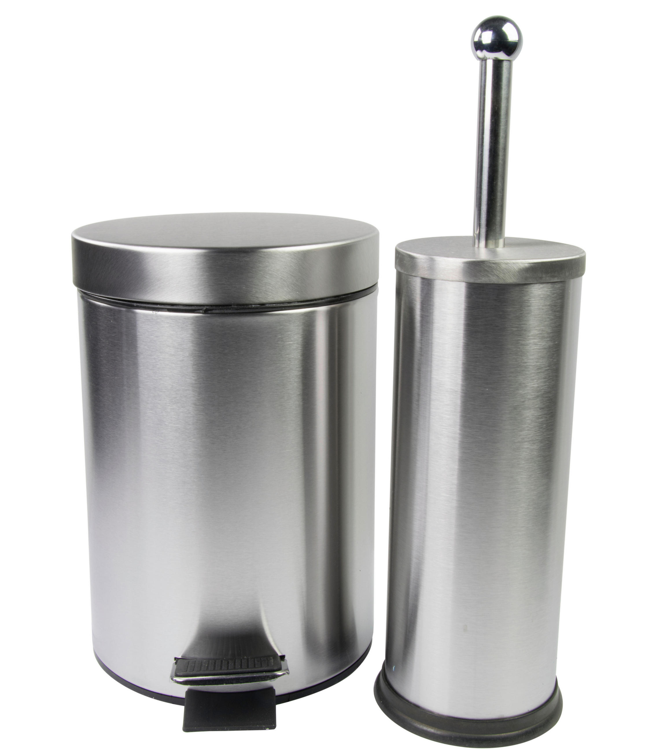 BAD-ACCESSOIRE-SET - Edelstahlfarben, Basics, Metall (26/16.5/24.5cm)