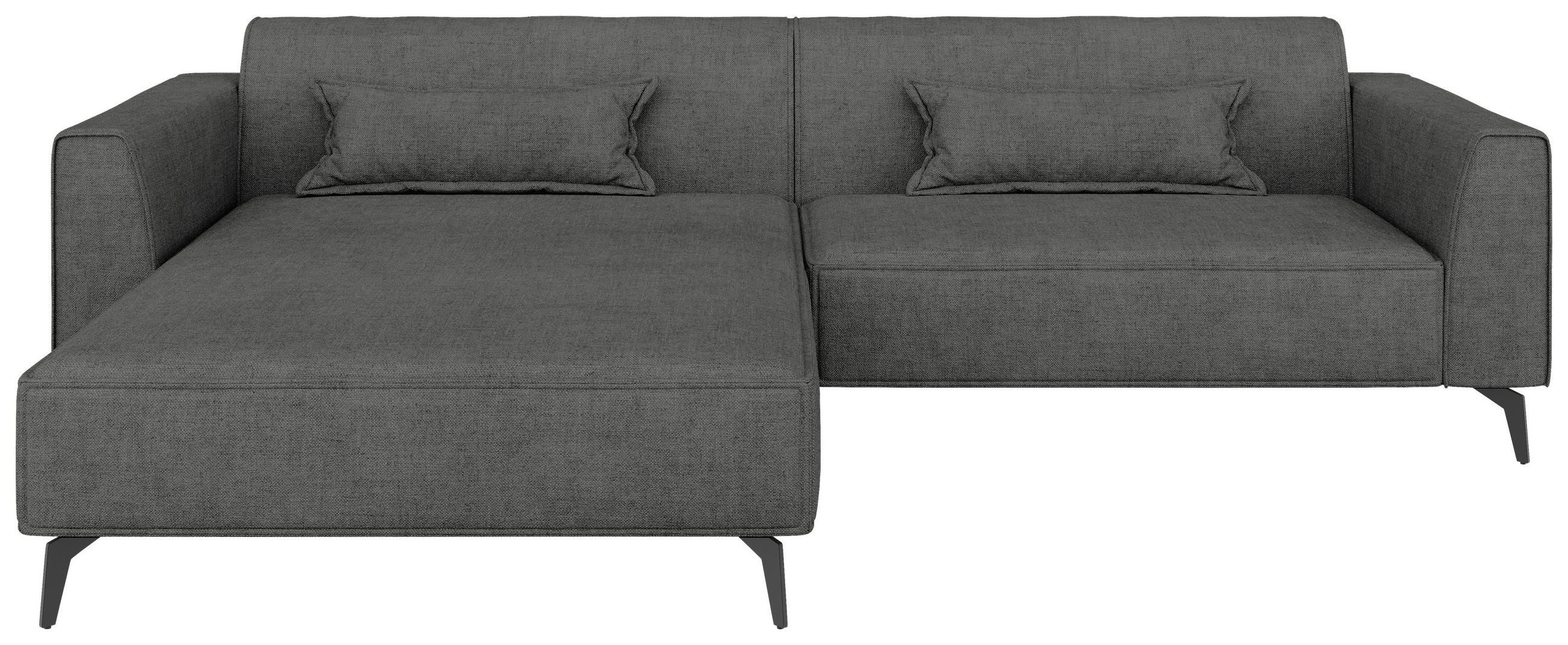ECKSOFA Chenille Dunkelgrau  - Hellbraun/Dunkelgrau, Modern, Textil/Metall (190/295cm) - Carryhome