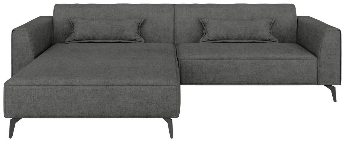 ECKSOFA Chenille Dunkelgrau  - Hellbraun/Dunkelgrau, Modern, Textil/Metall (190/295cm) - Carryhome
