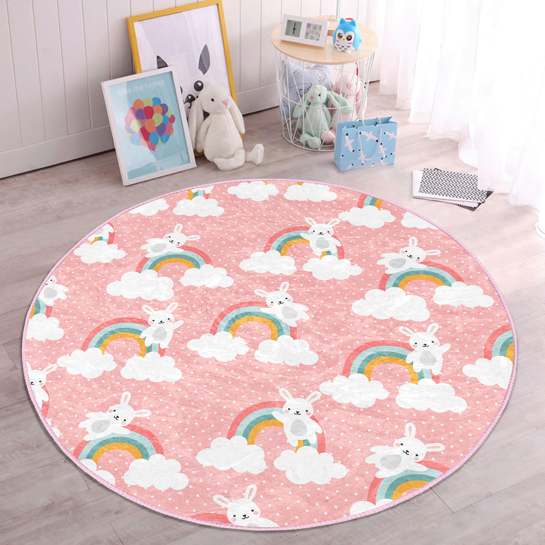 KINDERTEPPICH 180/180 cm Multicolor rund  - Multicolor, Basics, Textil (180/180cm)