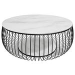 COUCHTISCH in Metall, Glas 86/86/35 cm  - Schwarz/Weiß, Design, Glas/Metall (86/86/35cm) - Novel