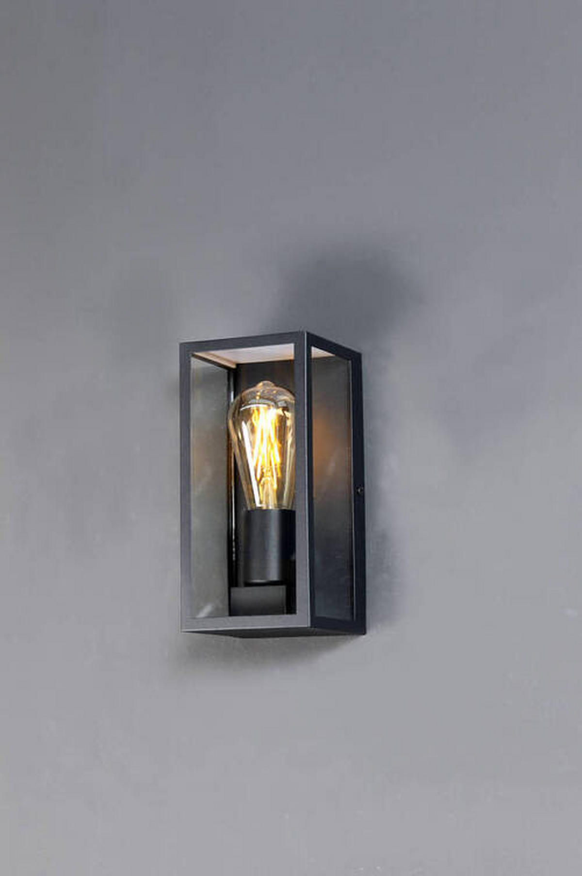 AUßENWANDLEUCHTE Karo 11/23,6/11 cm   - Klar/Schwarz, Basics, Glas/Metall (11/23,6/11cm)