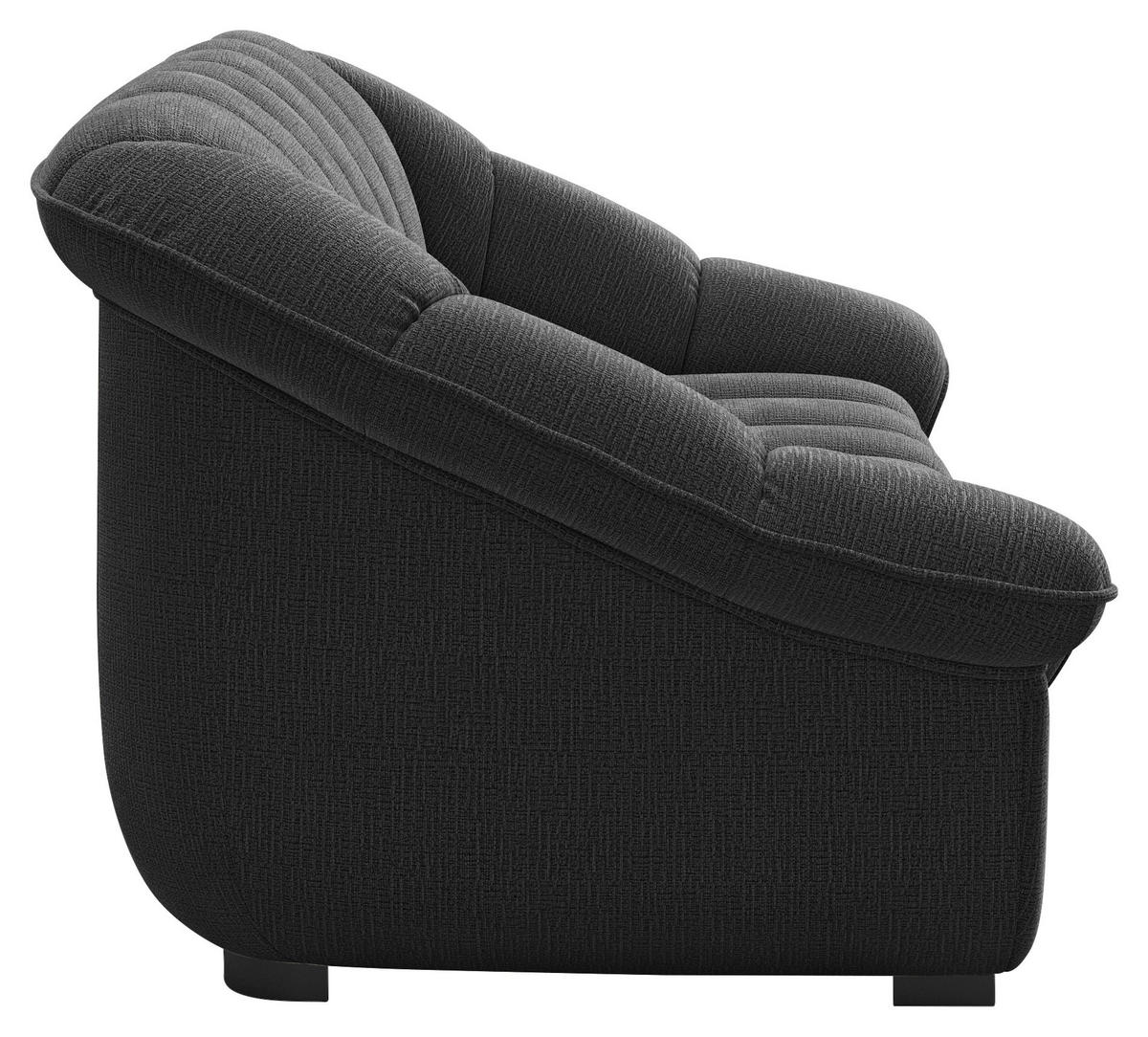 3-SITZER-SOFA Chenille Schwarz  - Schwarz, KONVENTIONELL, Kunststoff/Textil (215/88/104cm) - Welnova